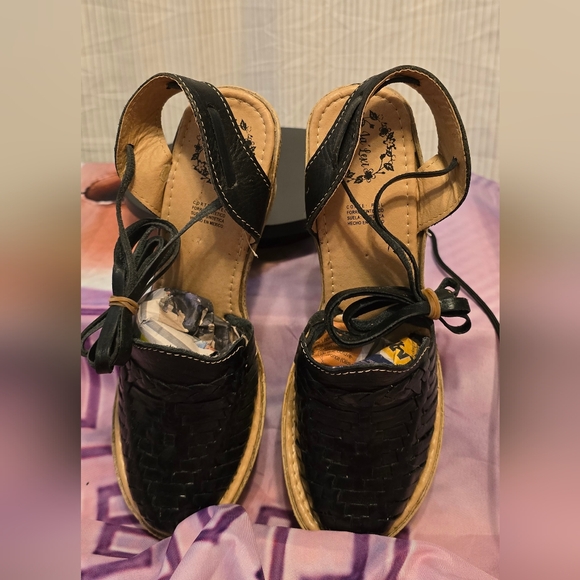 #3313 La Lexi Huaraches high heels leather laces up women's shoes - Picture 7 of 8